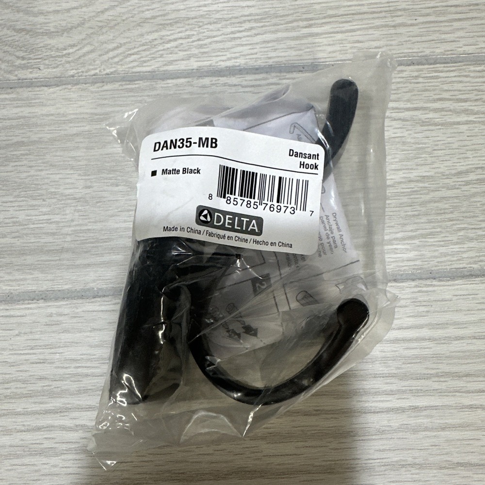 DELTA Dansant 1-PackTowel Hooks Matte Black Double J